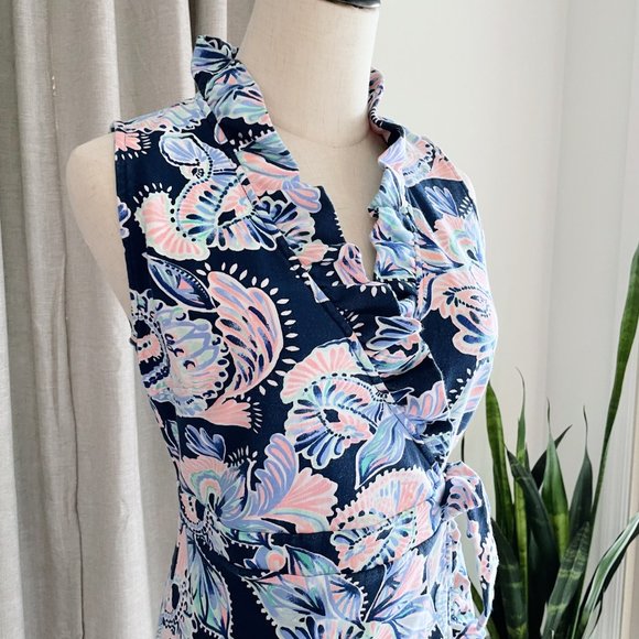 LILLY PULIZTER Romee Wrap Dress Holy Flockamolie Small - Picture 7 of 16